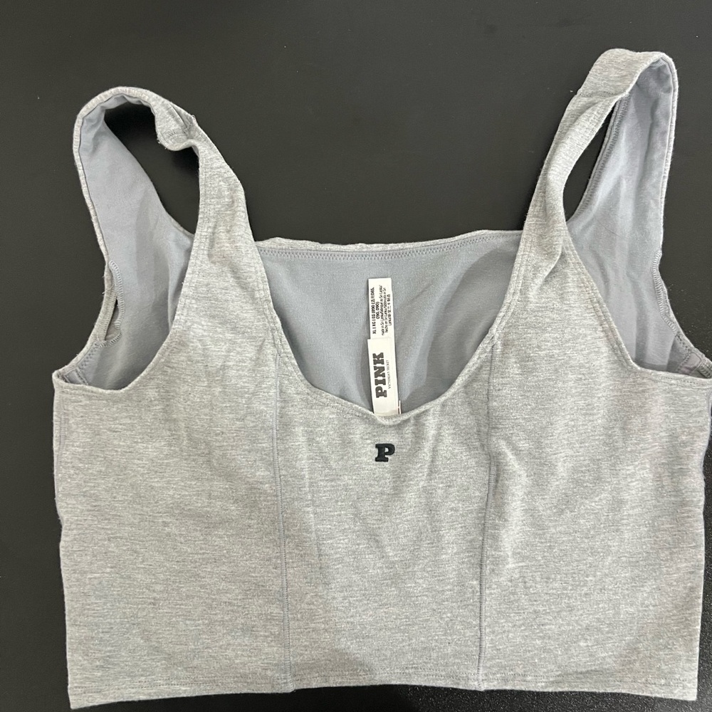 PINK Victoria's Secret Light Gray Seamless Scoop Sports Bra